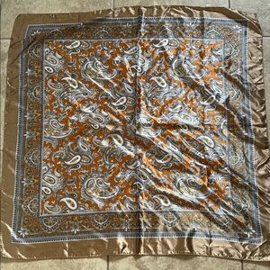 Paisley Silk Scarf/Wildrag in Orange and Brown